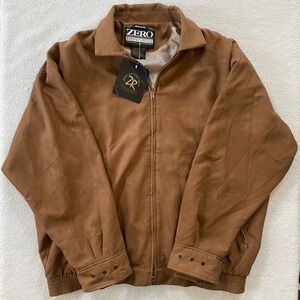 Zero Restriction Mens Club Microsuede Jacket XL Cigar Brown PGA Golf Zip G01J006